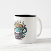 2 Couleurs Tasse à café folle (Devant droit)