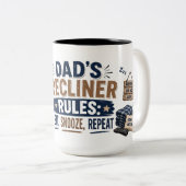 2 Couleurs Tasse à café Funny Dad Recliner (Devant droit)