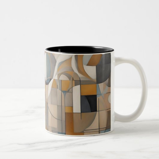 2 Couleurs Tasse à café géométrique abstraite (Droit)