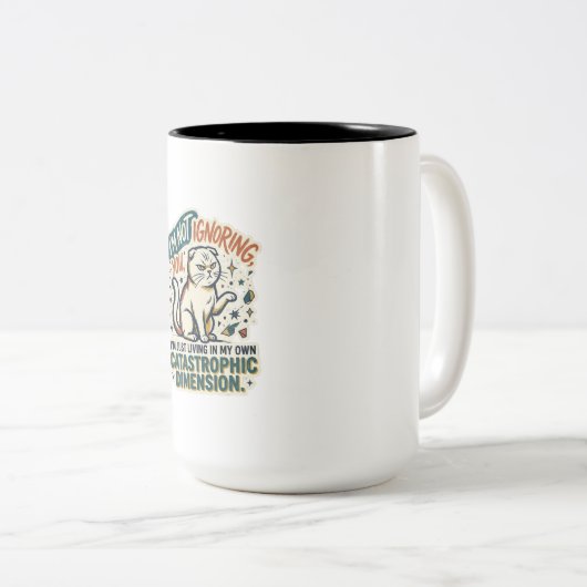 2 Couleurs Tasse à café Grumpy Cat | Je ne vous ignore pas Dr (Devant droit)
