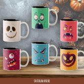2 Couleurs Tasse à café Halloween Blue Grumpy Vampire