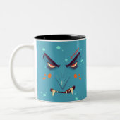 2 Couleurs Tasse à café Halloween Blue Grumpy Vampire (Gauche)