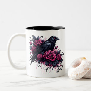 2 Couleurs Tasse à café Halloween Raven