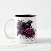 2 Couleurs Tasse à café Halloween Raven (Gauche)