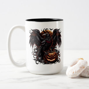 2 Couleurs Tasse à café Halloween Raven