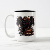 2 Couleurs Tasse à café Halloween Raven (Gauche)