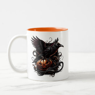 2 Couleurs Tasse à café Halloween Raven