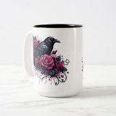 2 Couleurs Tasse à café Halloween Raven (Devant gauche)