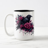 2 Couleurs Tasse à café Halloween Raven (Gauche)
