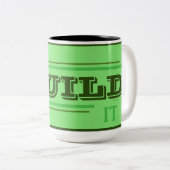 2 Couleurs Tasse à café 'Je peux le construire' (vert) (Devant droit)