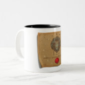 2 Couleurs Tasse à café - Lion - Zodiaque (Devant gauche)