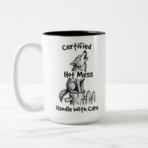 2 Couleurs Tasse à café Loup Hurleur Bicolore Drôle de Pagail