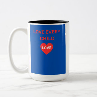 2 Couleurs Tasse à café Love Every Child Heart | Inspirante