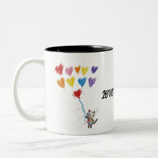 2 Couleurs Tasse à café LOVE YOU CAT