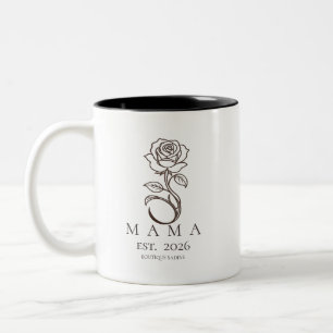 2 Couleurs Tasse à café minimaliste MAMA Rose personnalisée