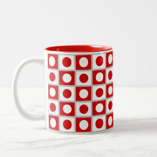2 Couleurs Tasse à café moderne abstraite rouge et blanc