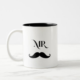 2 Couleurs Tasse à café Mr Moustache