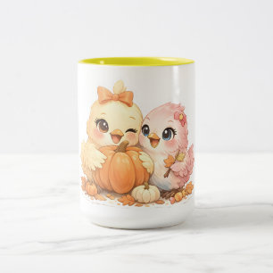 2 Couleurs Tasse à café Oiseaux Halloween Amicaux