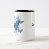 2 Couleurs Tasse à café - Papillon Bleu (Centre)