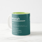 2 Couleurs Tasse à café personnalisée avec le prénom Deborah, (Devant gauche)