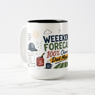 2 Couleurs Tasse à café prévisions de week-end Papa tonte