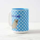 2 Couleurs tasse à café pug (Devant gauche)
