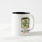 2 Couleurs Tasse à café rétro humour design (Devant droit)