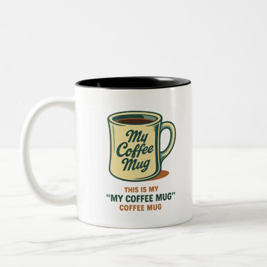 2 Couleurs Tasse à café rétro humour design (Gauche)