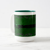 2 Couleurs Tasse à café riche vert en cuir et ceinture en cui (Devant gauche)