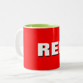 2 Couleurs Tasse à café rouge gras - Coupe en céramique class (Devant gauche)