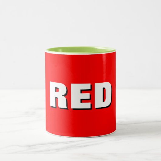 2 Couleurs Tasse à café rouge gras - Coupe en céramique class (Centre)
