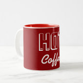 2 Couleurs Tasse à café rouge rétro (Devant gauche)