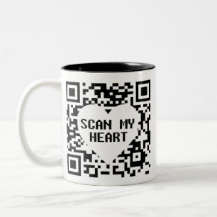 2 Couleurs Tasse à café Scan my Heart