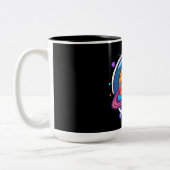 2 Couleurs Tasse à café sur la planète Saturne – Design cosmi (Gauche)