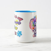 2 Couleurs Tasse à café sur l'autisme - Éléphant (Centre)