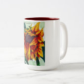 2 Couleurs Tasse à café tournesol (Devant droit)