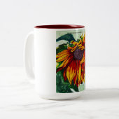 2 Couleurs Tasse à café tournesol (Devant gauche)