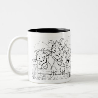 2 Couleurs Tasse à café Trois Chèvres Idiotes
