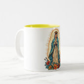 2 Couleurs Tasse à café Vierge de Guadalupe (Devant gauche)