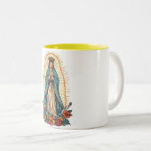 2 Couleurs Tasse à café Vierge de Guadalupe (Devant droit)