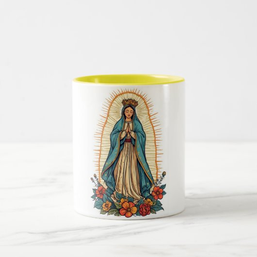2 Couleurs Tasse à café Vierge de Guadalupe (Centre)