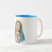 2 Couleurs Tasse à café Vierge Marie de style rétro (Devant droit)