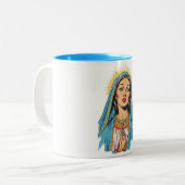 2 Couleurs Tasse à café Vierge Marie de style rétro (Devant gauche)