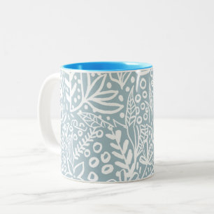 2 Couleurs Tasse à café vintage boho floral et papillon