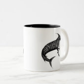 2 Couleurs Tasse à café Zebrafish bizarre et amusant ! (Devant droit)