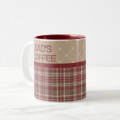 2 Couleurs Tasse à carreaux de ferme rustique de campagne (Devant gauche)