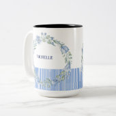 2 Couleurs Tasse à couronne florale personnalisée (Devant gauche)