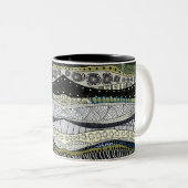 2 Couleurs Tasse à design abstrait Zen Waves (Devant droit)
