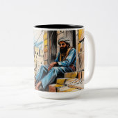 2 Couleurs Tasse à deux couleurs, 15 oz (Devant droit)