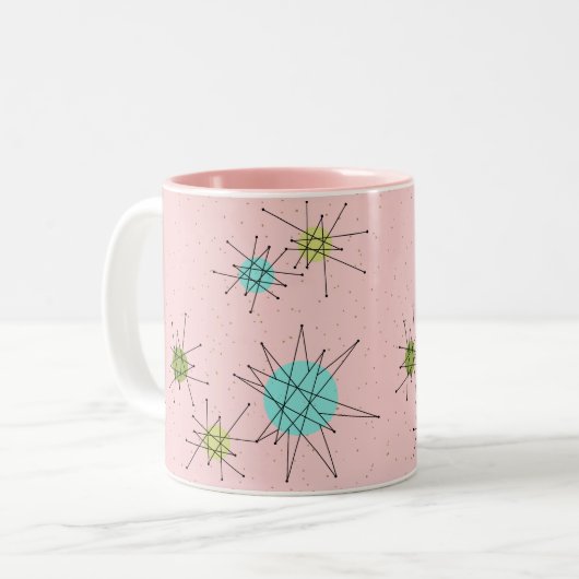 2 Couleurs Tasse à deux tons atomique iconique rose de (Devant gauche)